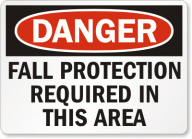 Fall-Protection-Require-Danger-Sign-S-4074